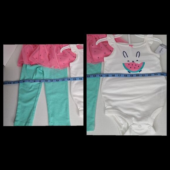 Carters 18m 2 piece outfit Watermelon Bunny Tutu - Picture 11 of 11